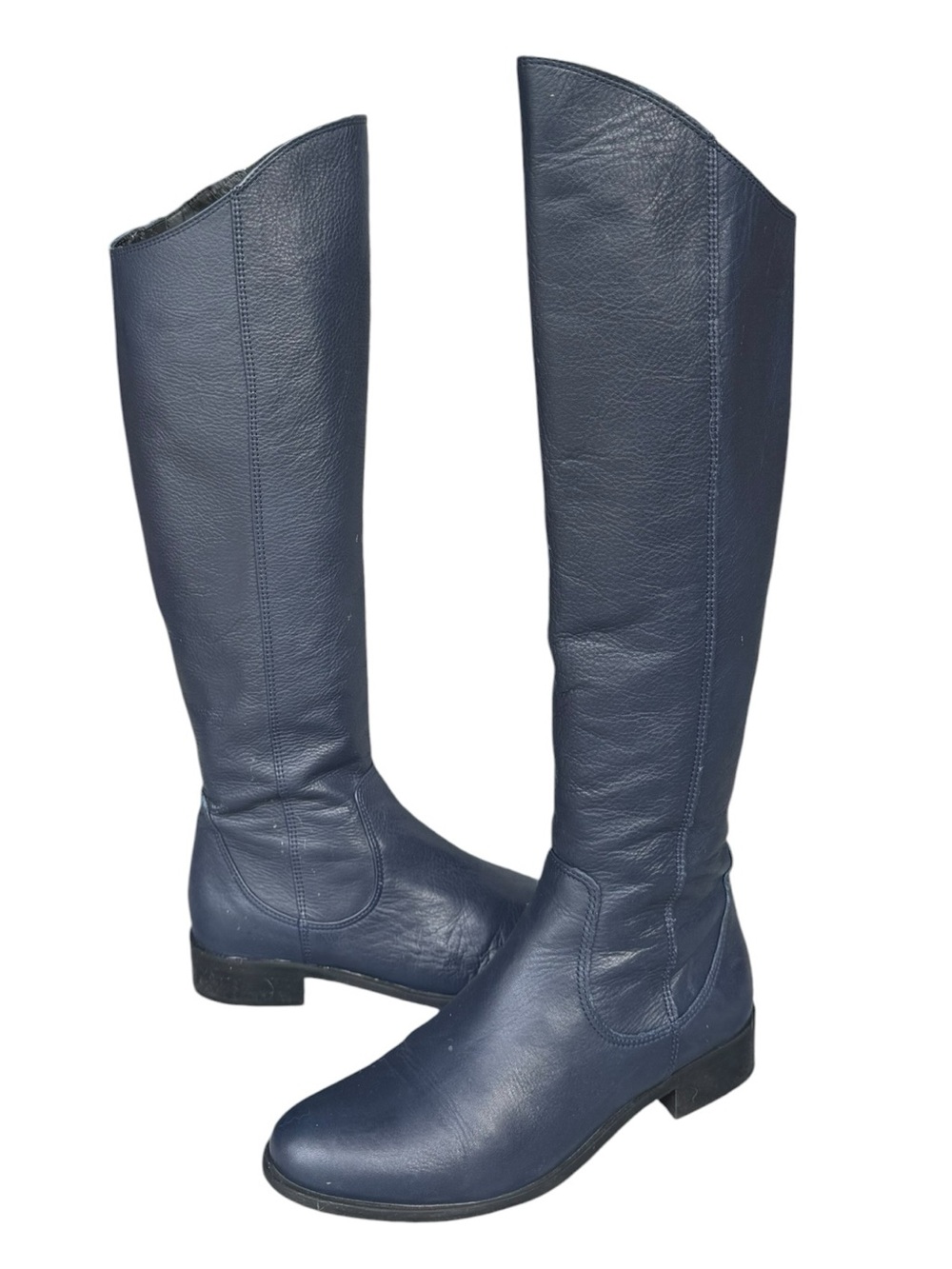 • TED & MUFFY • ( DUO) Tall Navy Leather Riding Boots Sz 7